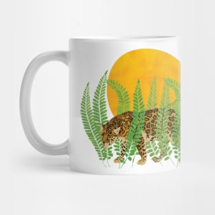Big cat - leopard and ferns Mug